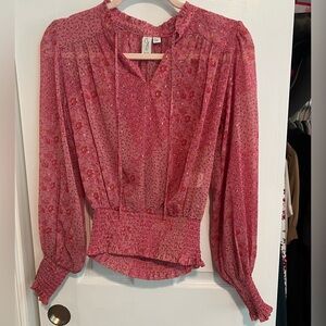 Joie Sheer Pink Floor Blouse